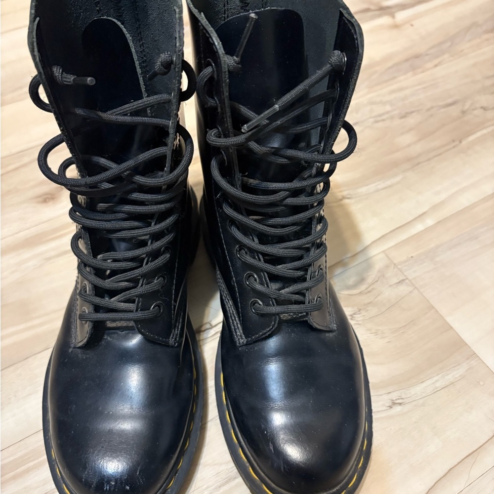 Dr. Martens Black Lace-Up Combat Boots